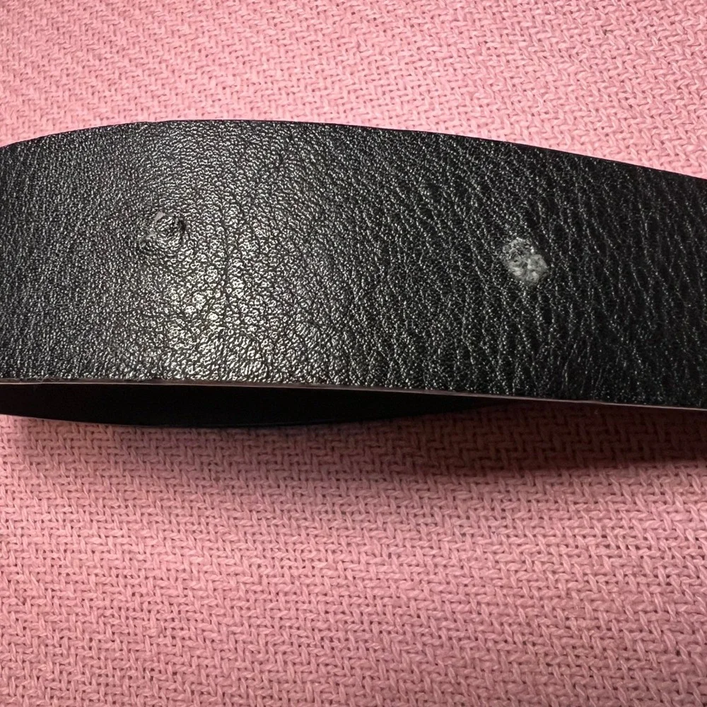 NOT FOR SALEWomens Western Black‎ Faux Leather Belt Silver Ornate Engraved